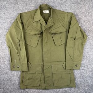 Vintage 70s Vietnam Jungle Jacket Mens XS Ripstop OG-107 Slant Pocket Military